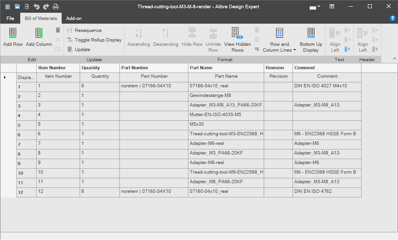 Design Table Bom Example Articles